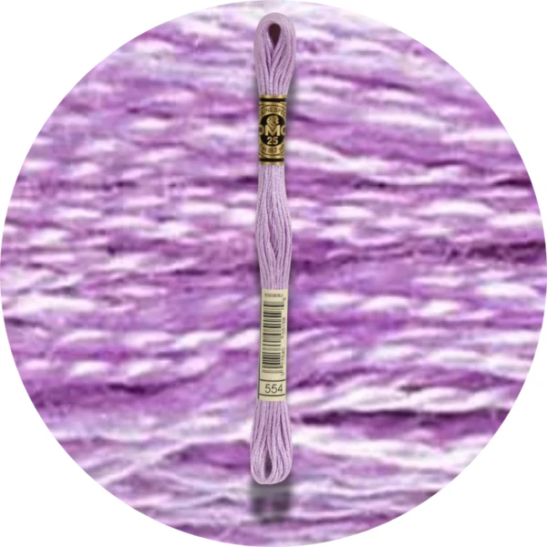 DMC Mouliné Spécial 25 Broderigarn, Ensfarvet, Blå/Lilla nuancer